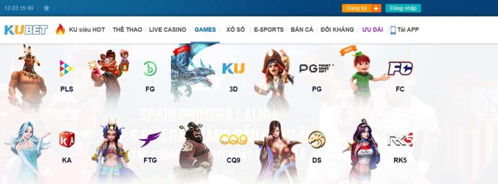 Trang web Kubet Casino.